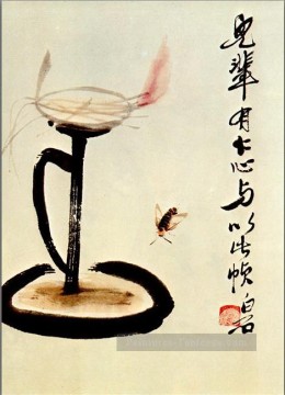 Qi Baishi lampe ancienne Chine à l’encre Peinture à l'huile